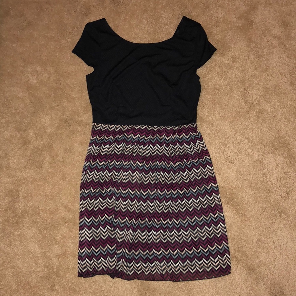 Speechless chevron geometric print dress